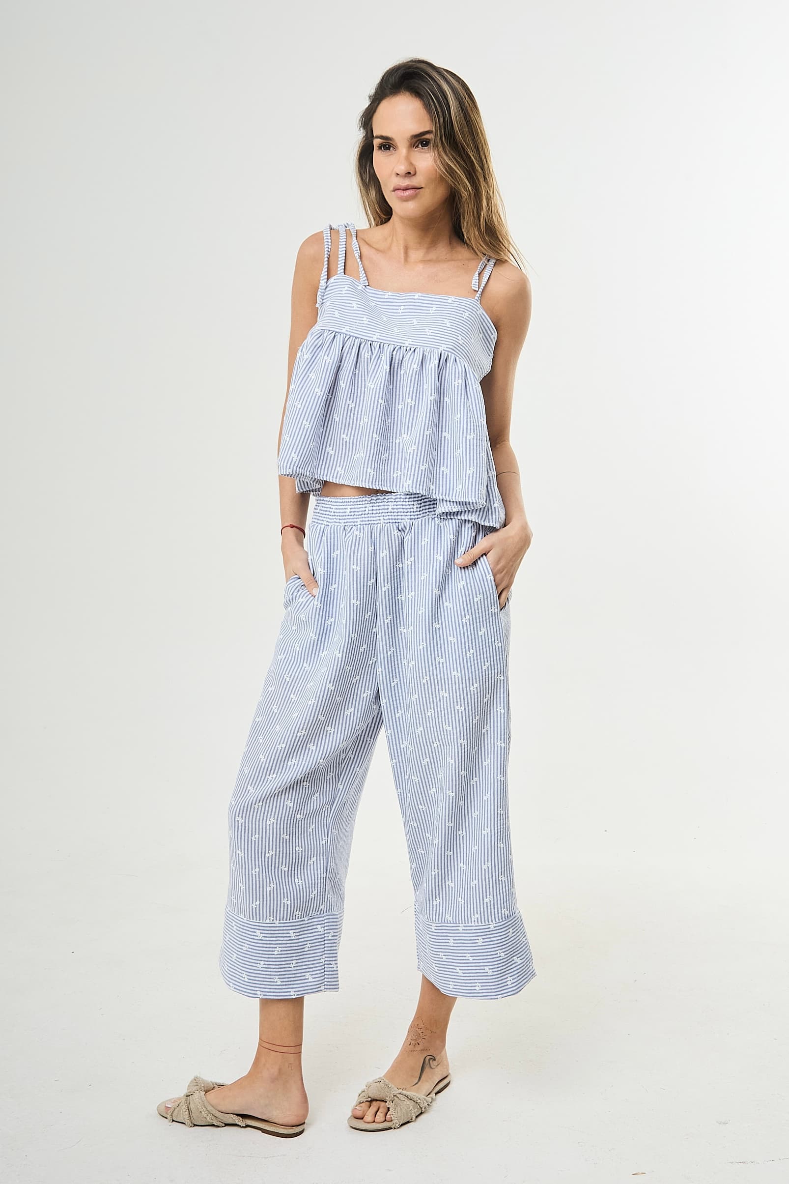 Pantalon Liberty - Art 1395 ( lino bordado)