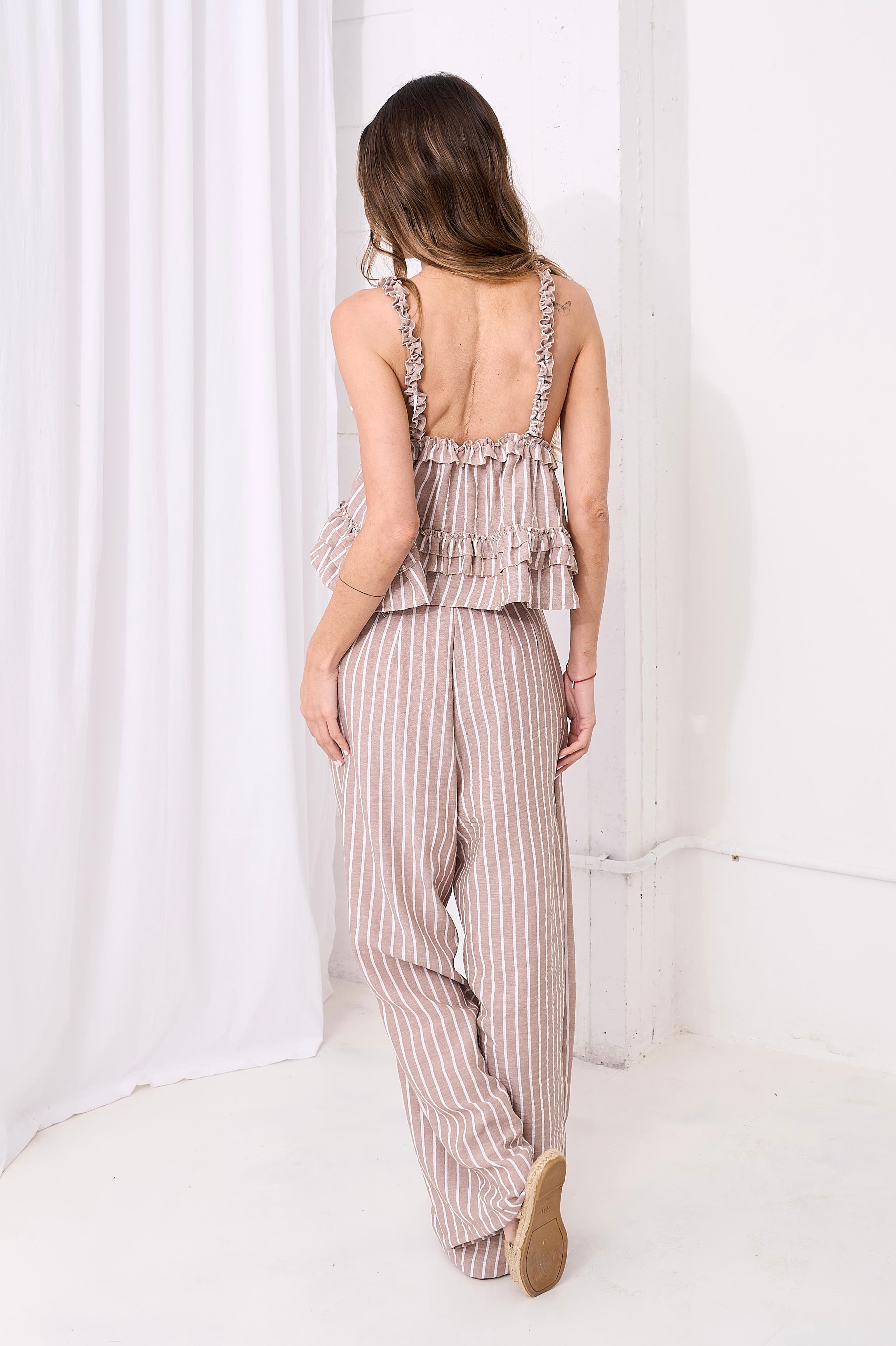 Pantalon Teresa. - Art 1444 (lino rayado)